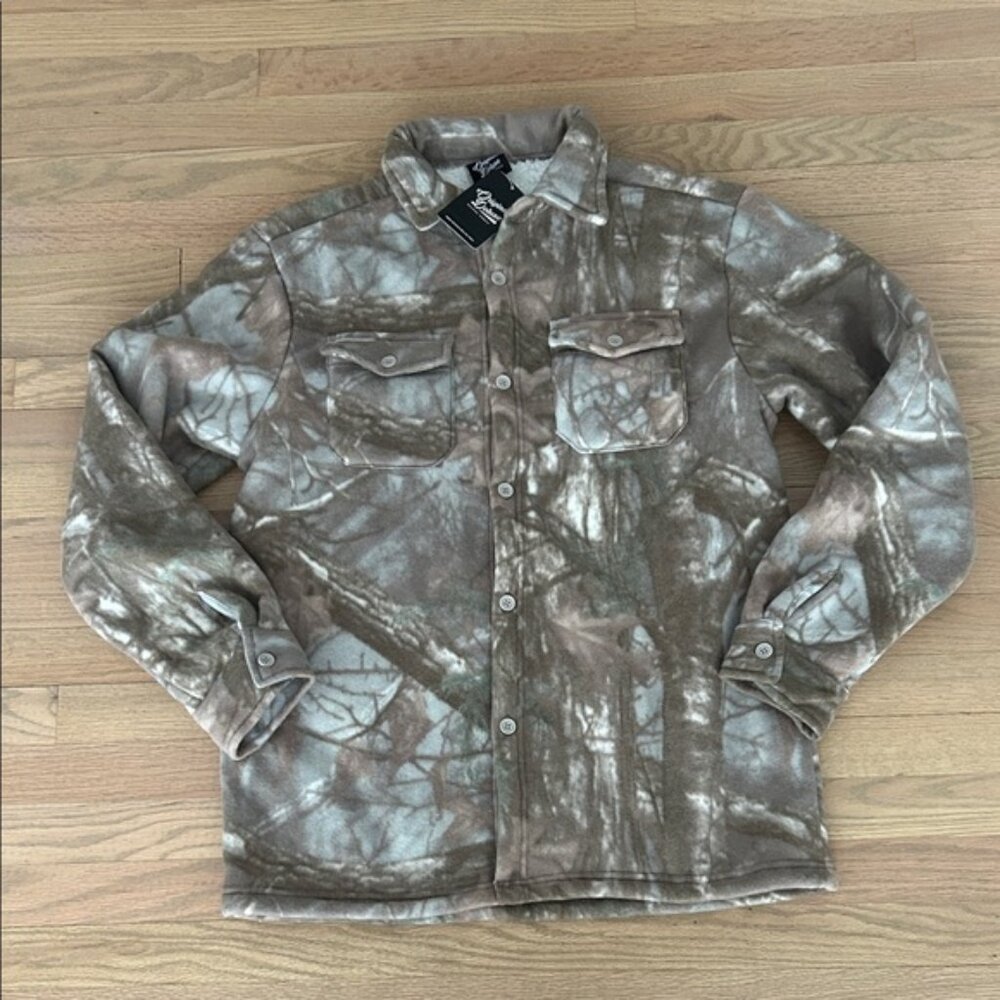 Original Deluxe Brown and Gray Camouflage Shirt Jacket